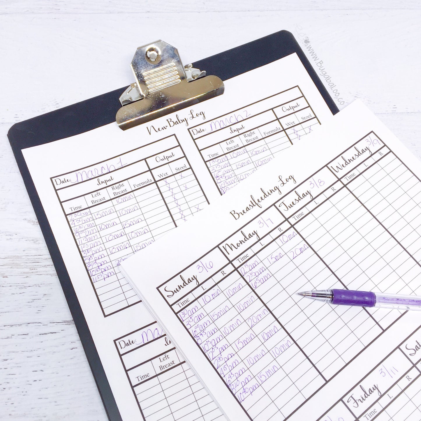 Free Printable - New Baby Log