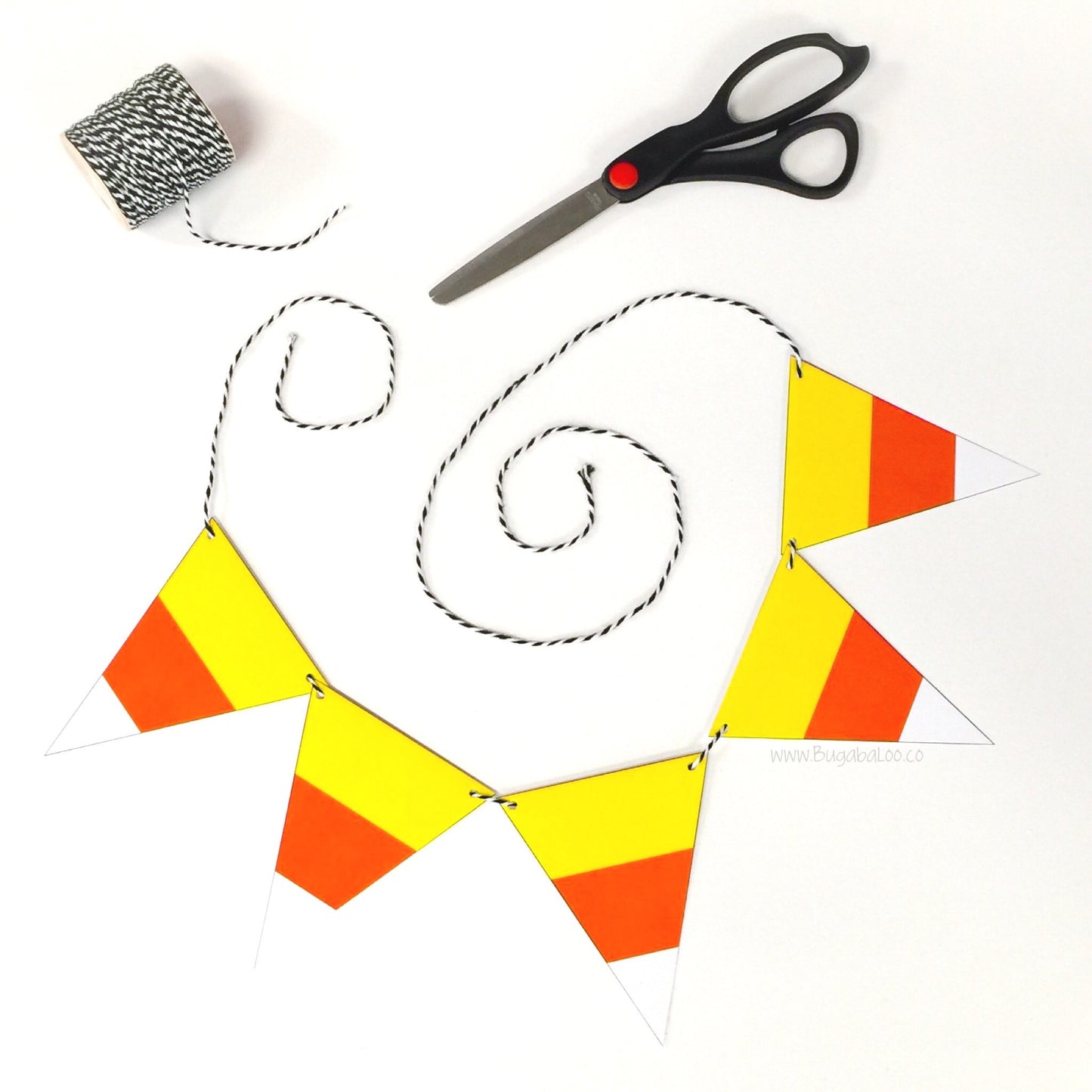 Free Printable - Halloween Candy Corn Mini-Bunting