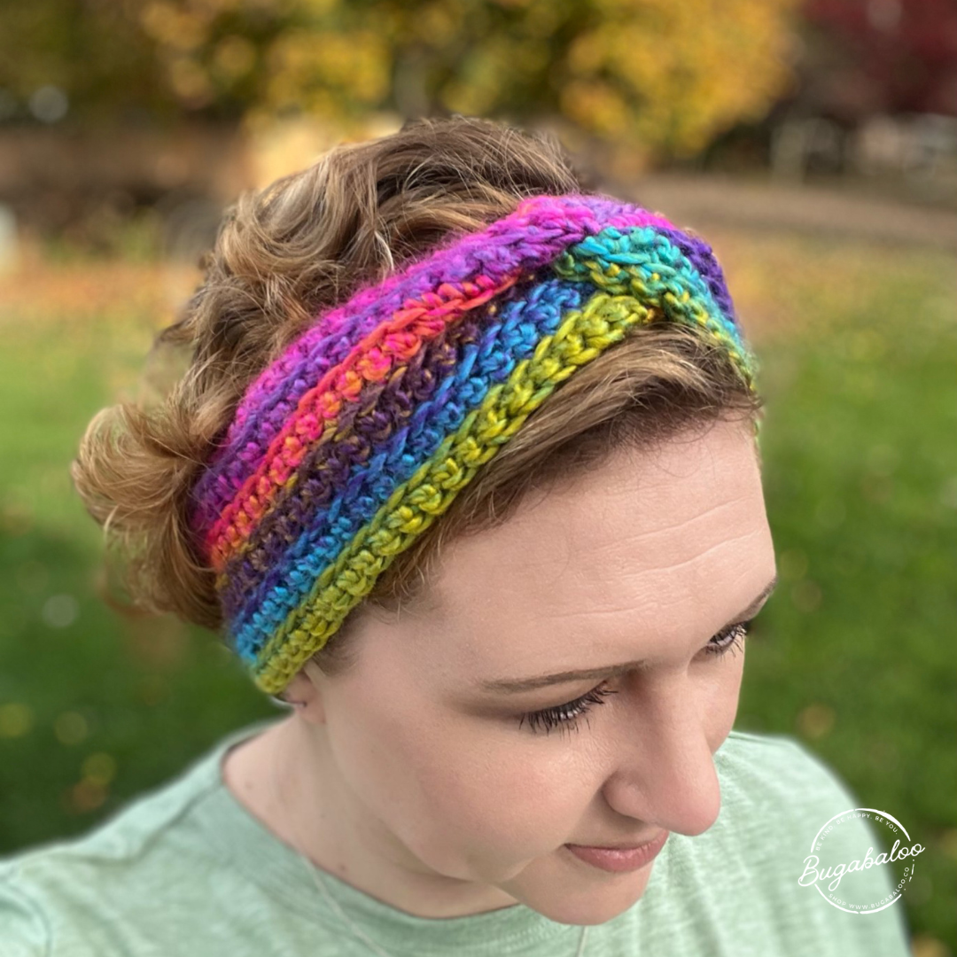 Boardwalk Rainbow Crochet Knit Winter Twisted Headband Ear Warmer