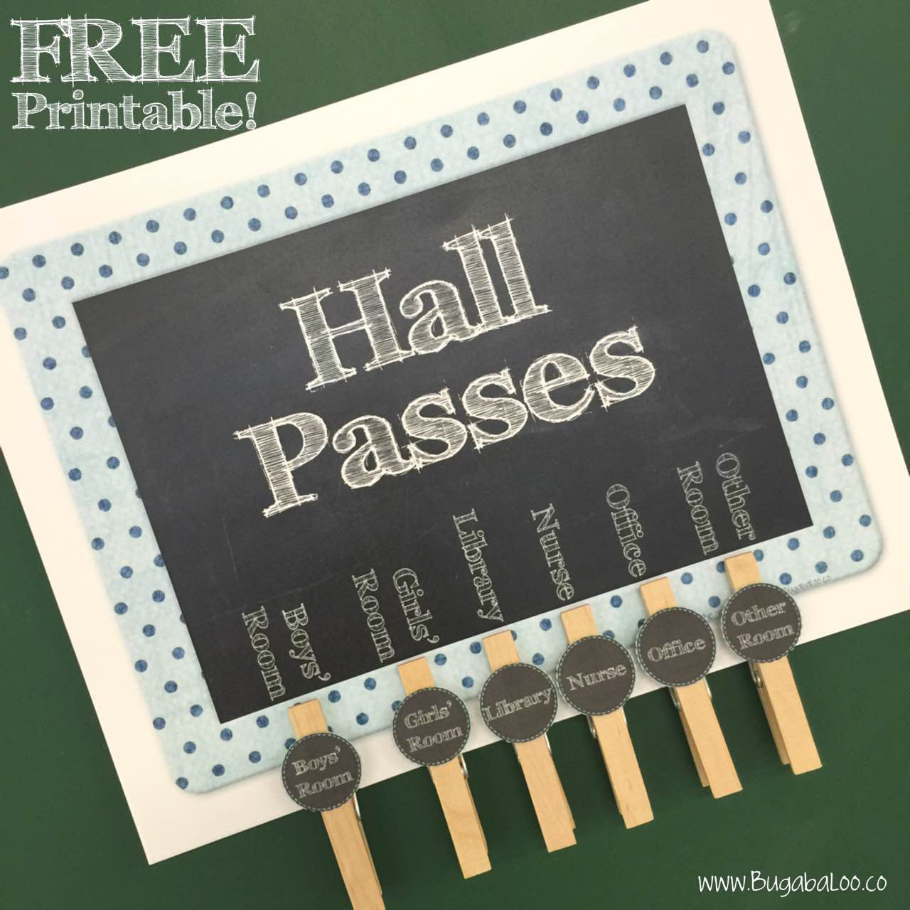 Free Printable - Classroom Hall Pass Sign