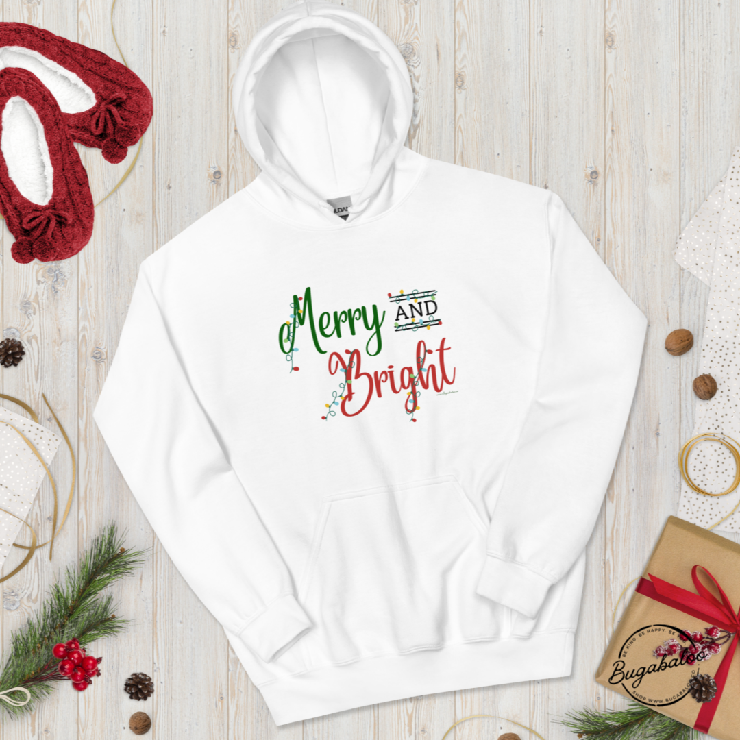 Merry and Bright Christmas Unisex Hoodie