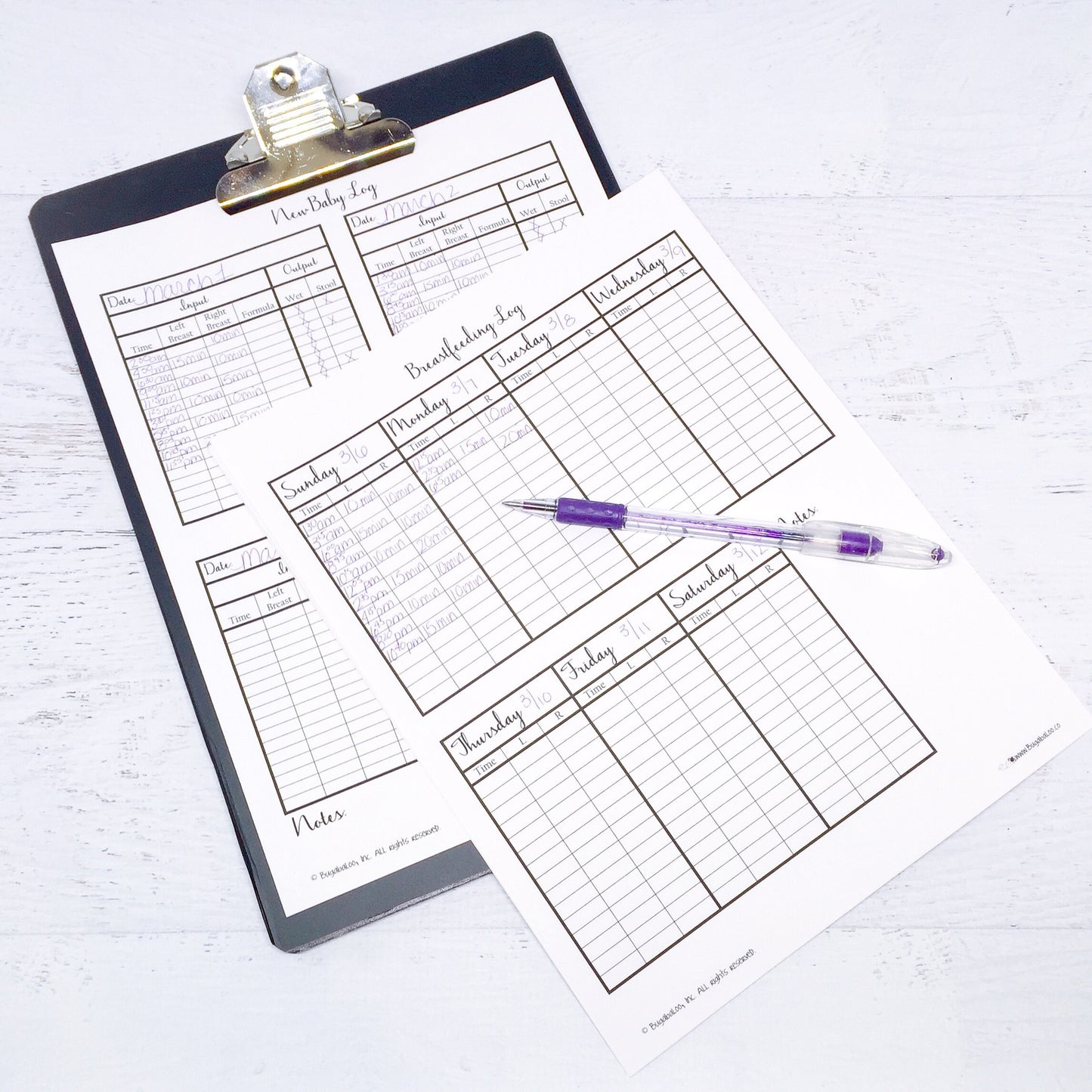 Free Printable - New Baby Log