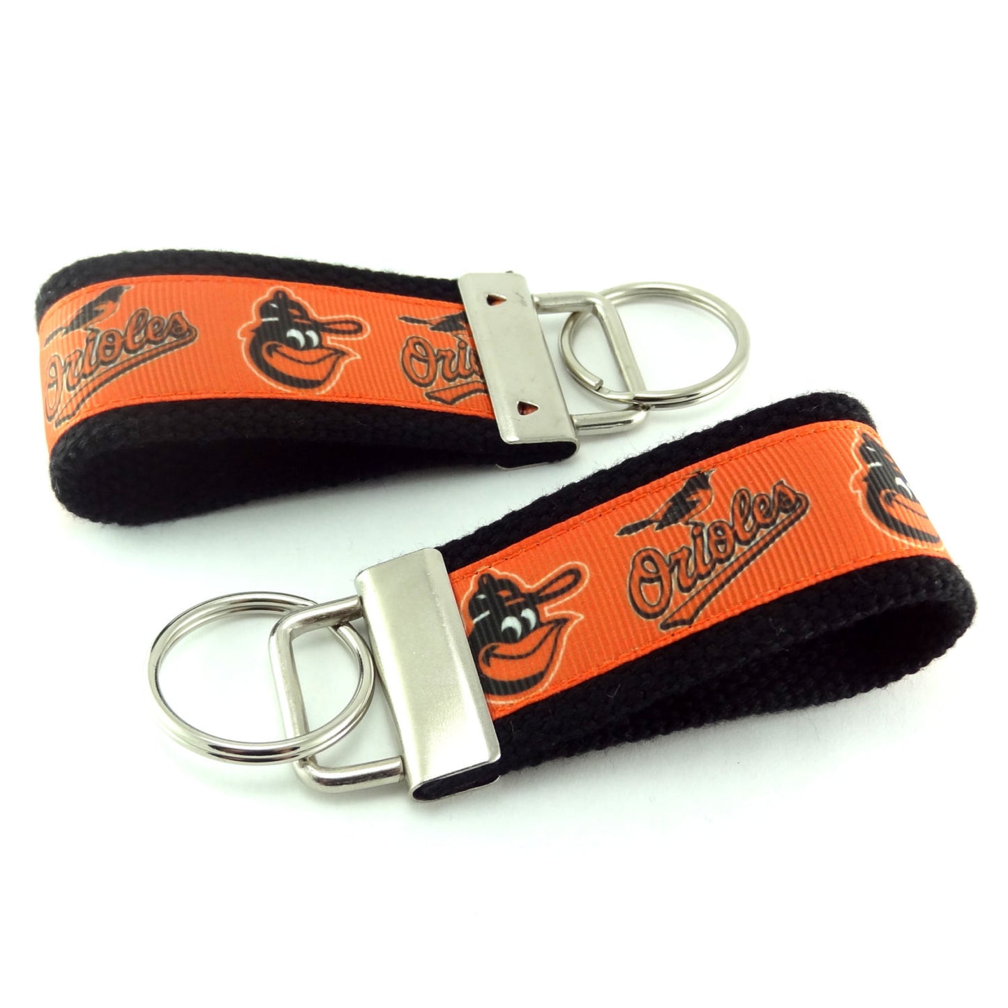 Key Fob (Small): Orange and Black Baltimore Orioles Baseball Themed Key Fob Key Chain