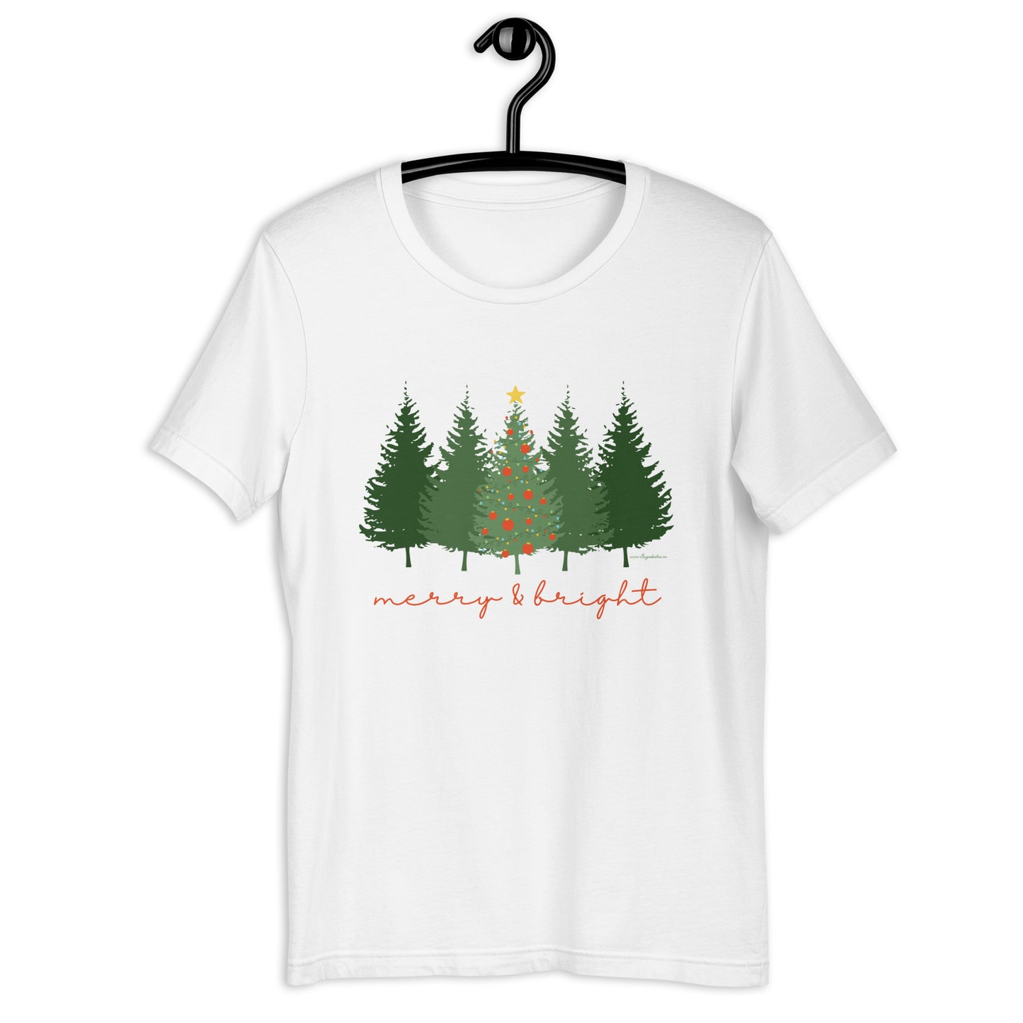 Merry and Bright Christmas Tree Unisex t-shirt