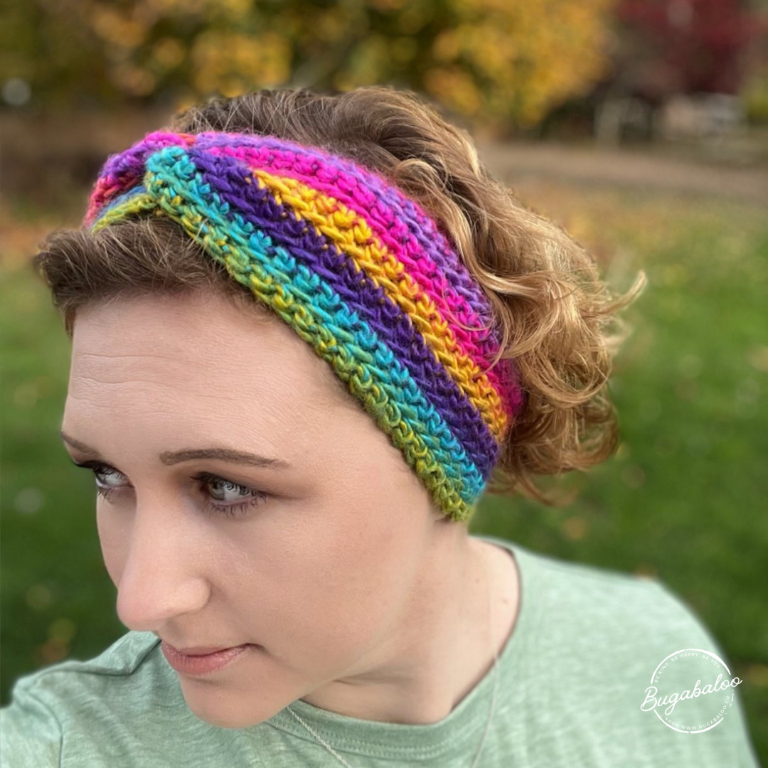 Boardwalk Rainbow Crochet Knit Winter Twisted Headband Ear Warmer