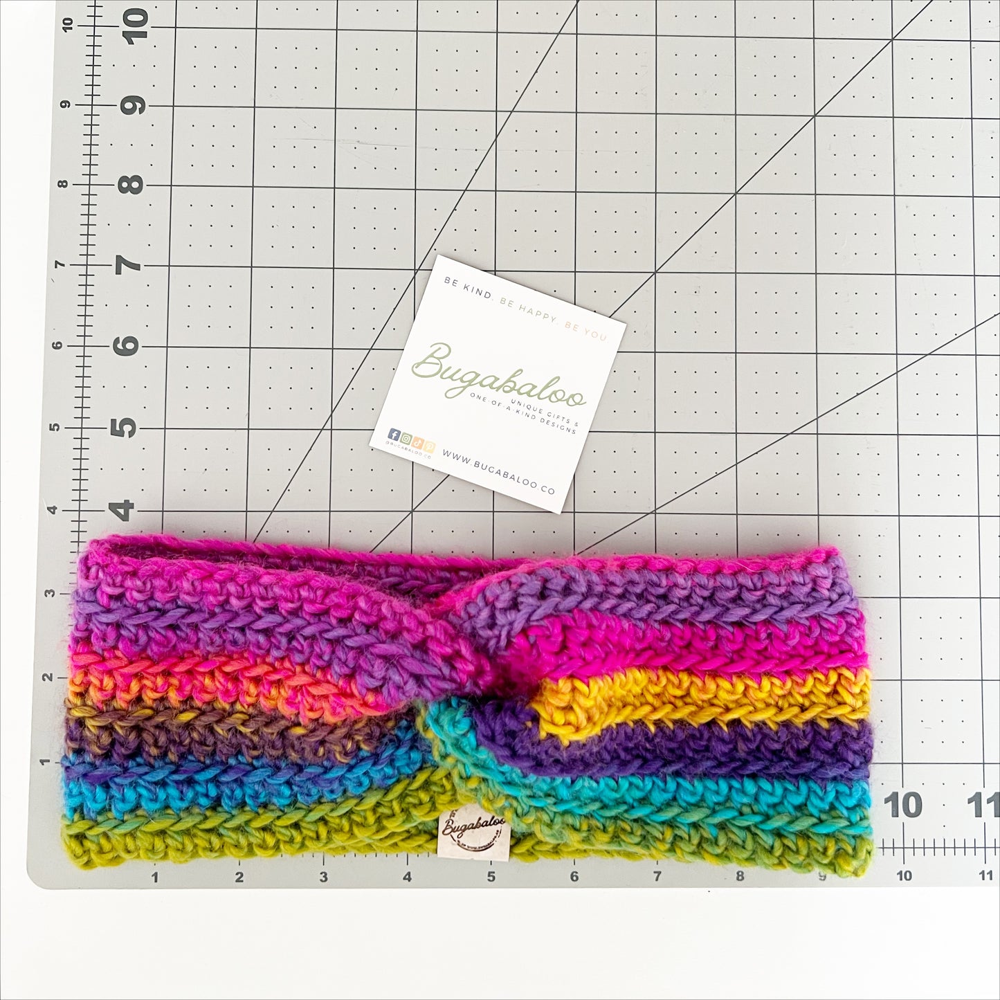 Boardwalk Rainbow Crochet Knit Winter Twisted Headband Ear Warmer