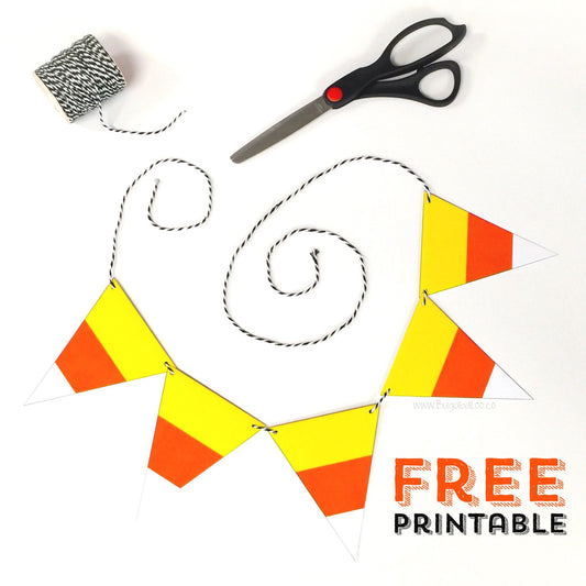 Free Printable - Halloween Candy Corn Mini-Bunting