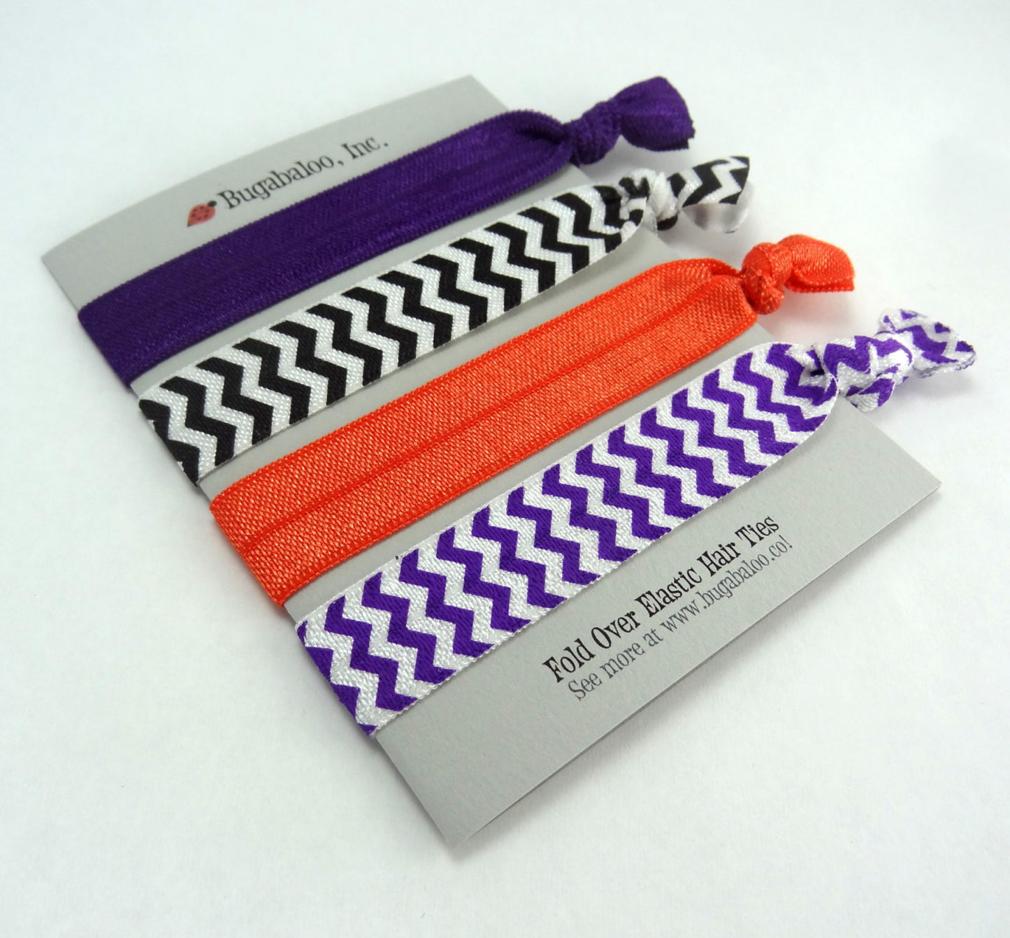 FOE No Crease Hair Ties - Baltimore Halloween Chevron, Set of 4