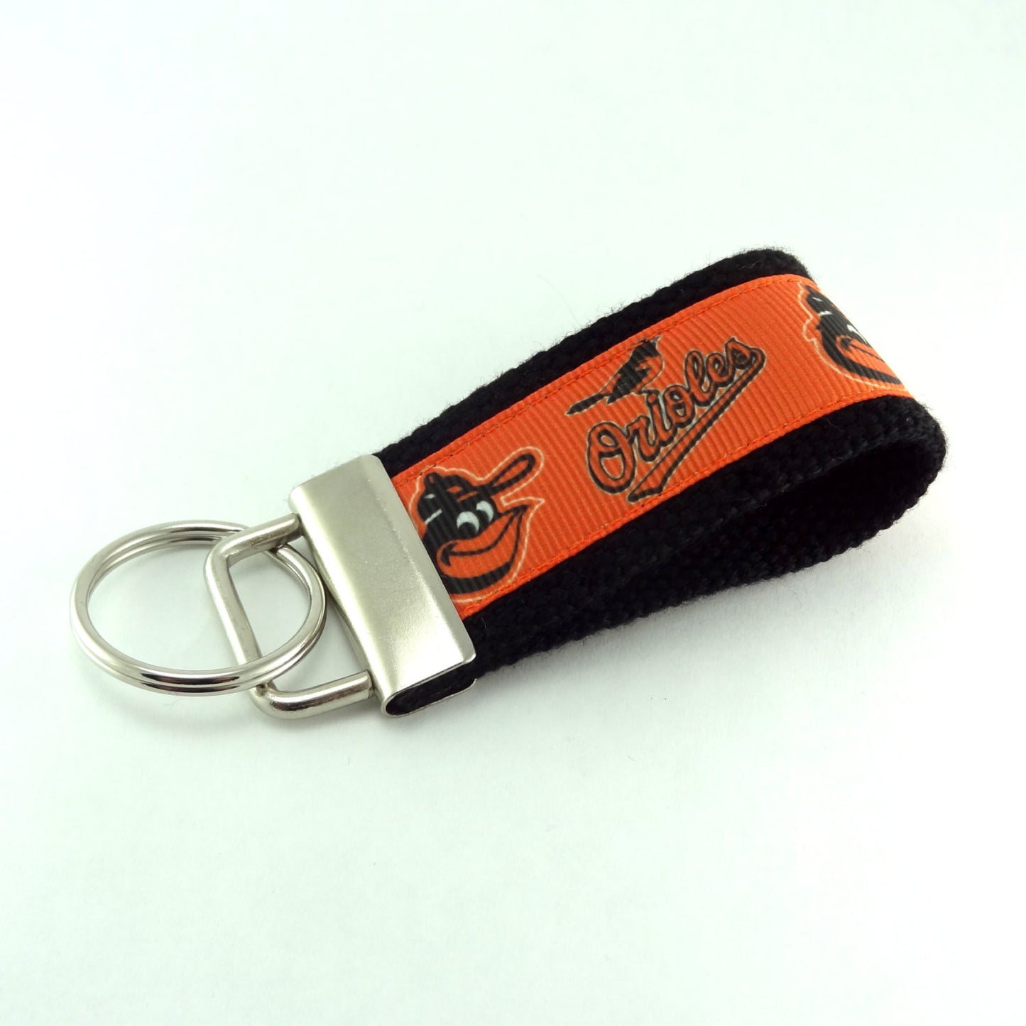 Key Fob (Small): Orange and Black Baltimore Orioles Baseball Themed Key Fob Key Chain