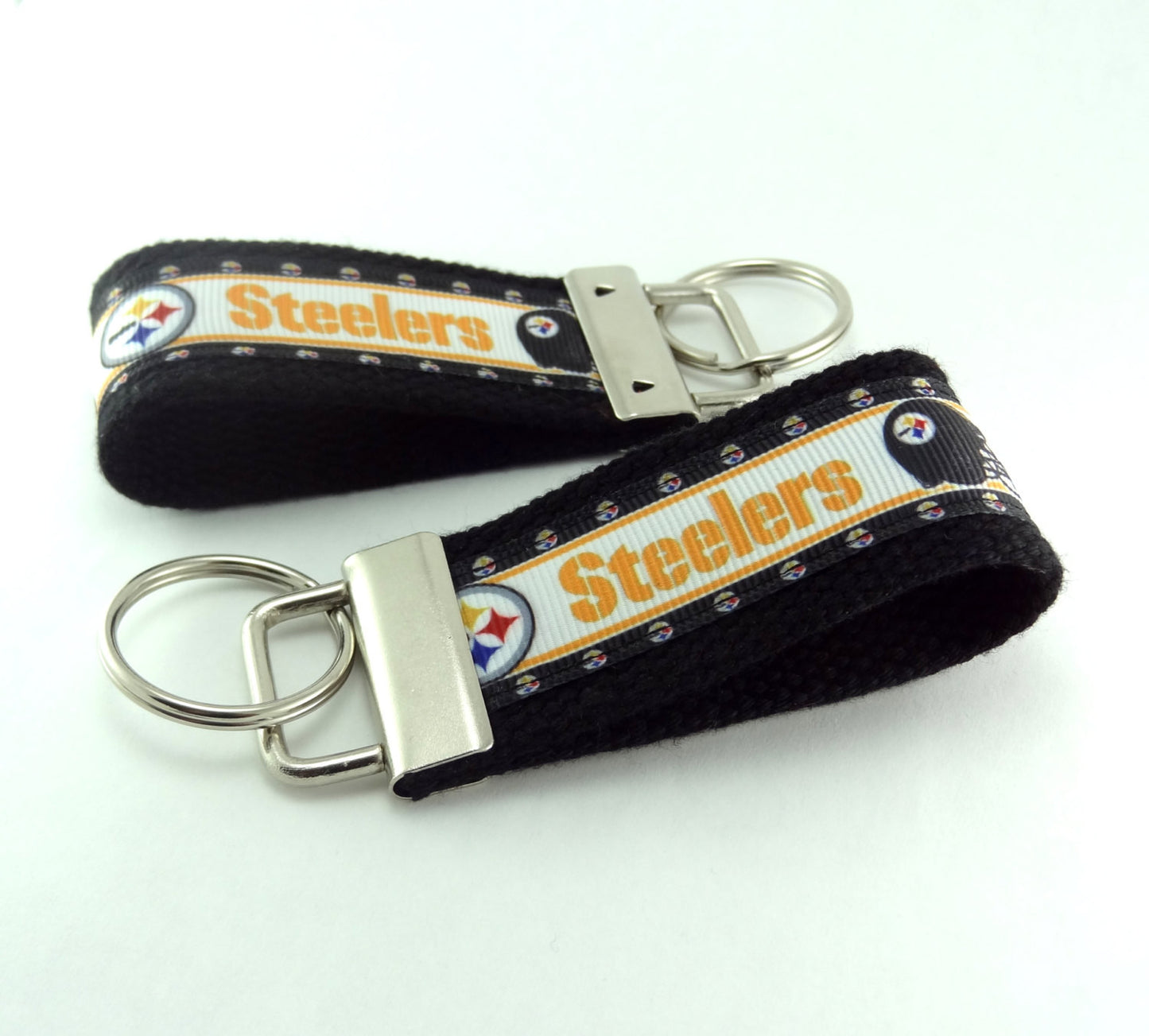 Key Fob (Small): Black and Yellow Gold Pittsburg Steelers Football Themed Key Fob Key Chain