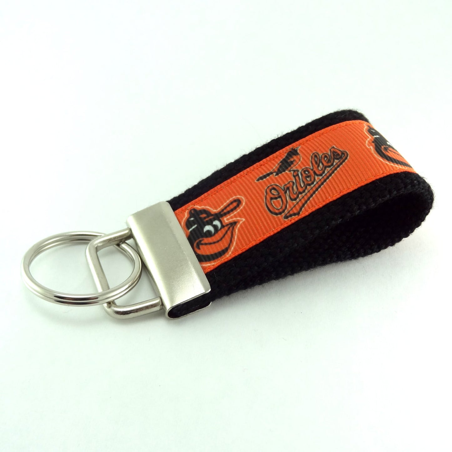 Key Fob (Small): Orange and Black Baltimore Orioles Baseball Themed Key Fob Key Chain