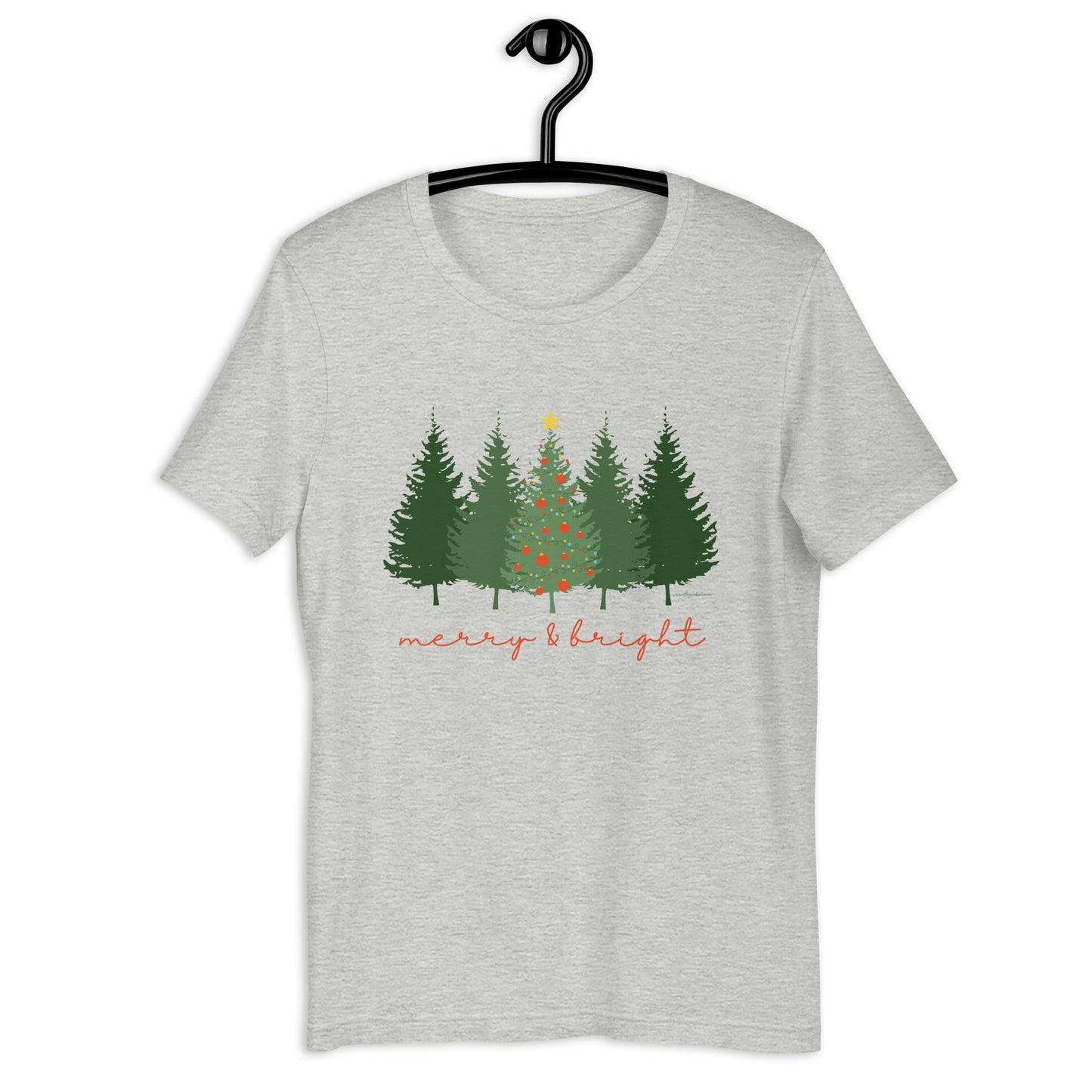 Merry and Bright Christmas Tree Unisex t-shirt